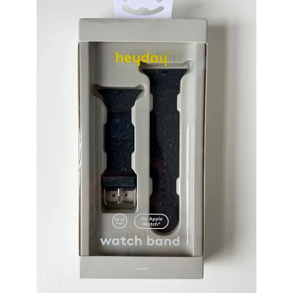 Heyday Apple Watch Band‎ 38 40 41mm Black Speckle Silicone Strap NEW